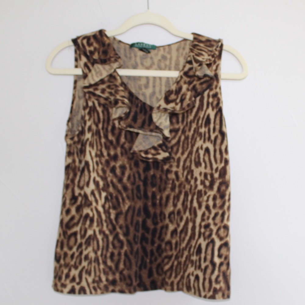 Women’s Ralph Lauren cheetah top! Size small!